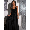 Černé dlouhé flitrované plesové šaty SAANA