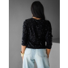 Černý třpytivý svetr LOTERY s vázáním