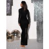 Černé třpytivé zeštíhlující elegantní šaty ALKMINI
