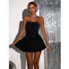 Černé balónové krátké třpytivé šaty ANGELICA