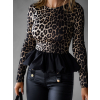 Leopardí elegantní top ALLESSIA s volánem
