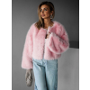 Růžový stylový faux fur kožíšek HILDAR