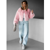 Růžový stylový faux fur kožíšek HILDAR