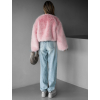 Růžový stylový faux fur kožíšek HILDAR