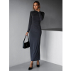 Šedé minimalistické dlouhé šaty TASSOS