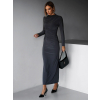 Šedé minimalistické dlouhé šaty TASSOS
