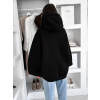 Černá oversize maxi mikina PYRRHA s kapucí