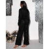 Černý třpytivý dlouhý stylový overal EZIOT s flitry