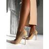 Nude lesklé lodičky na podpatku RHIANON
