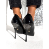 Černé elegantní lesklé lodičky na podpatku RHIANON