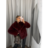 Bordó faux fur kožešinový kabátek kožich BAIDE