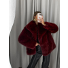 Bordó faux fur kožešinový kabátek kožich BAIDE