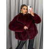 Bordó faux fur kožešinový kabátek kožich BAIDE