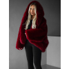 Bordó faux fur kožešinový kabátek kožich XADEN