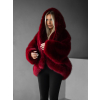 Bordó faux fur kožešinový kabátek kožich XADEN