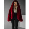 Bordó faux fur kožešinový kabátek kožich XADEN