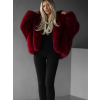 Bordó faux fur kožešinový kabátek kožich XADEN