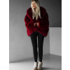 Bordó faux fur kožešinový kabátek kožich XADEN