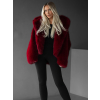 Bordó faux fur kožešinový kabátek kožich XADEN