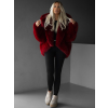 Bordó faux fur kožešinový kabátek kožich XADEN