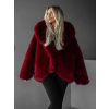 Bordó faux fur kožešinový kabátek kožich XADEN
