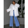 Bílý faux fur kožešinový kabátek KORTNY