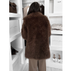 Hnědý faux fur kožešinový kabát CAMTU