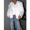 Bílý faux fur kožešinový kabátek DUYAH