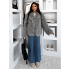Šedý faux fur kožešinový kabátek HIENO