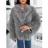 Šedý faux fur kožešinový kabátek HIENO