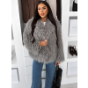 Šedý faux fur kožešinový kabátek HIENO