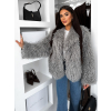Šedý faux fur kožešinový kabátek HIENO