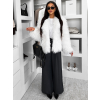 Bílý faux fur kožešinový kabátek HIENO