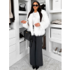 Bílý faux fur kožešinový kabátek HIENO