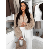 Béžový faux fur krátký kožešinový kabátek TUYEN