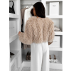 Béžový faux fur krátký kožešinový kabátek TUYEN
