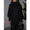 Černý oversize dlouhý svetr CARLA s rolákem