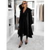 Černý dlouhý flaušový kabát KALDEM