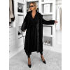 Černý dlouhý flaušový kabát KALDEM