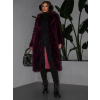 Vínový faux fur dlouhý kožešinový kabát HOAIN