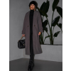 Tmavě šedý dlouhý elegantní kabát GIULIO