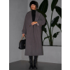 Tmavě šedý dlouhý elegantní kabát GIULIO