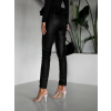 Černé koženkové stylové kalhoty BRITA
