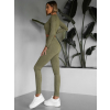 Khaki sportovní elastický komplet KEYA