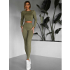Khaki sportovní elastický komplet KEYA