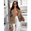 Hnědý faux fur kožešinový krátký kabátek HIENO