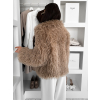 Hnědý faux fur kožešinový krátký kabátek HIENO