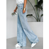 Modré široké třpytivé wide leg džíny LANANH