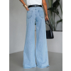 Modré široké wide leg džíny FOLOS