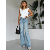 Modré široké wide leg džíny THESAN